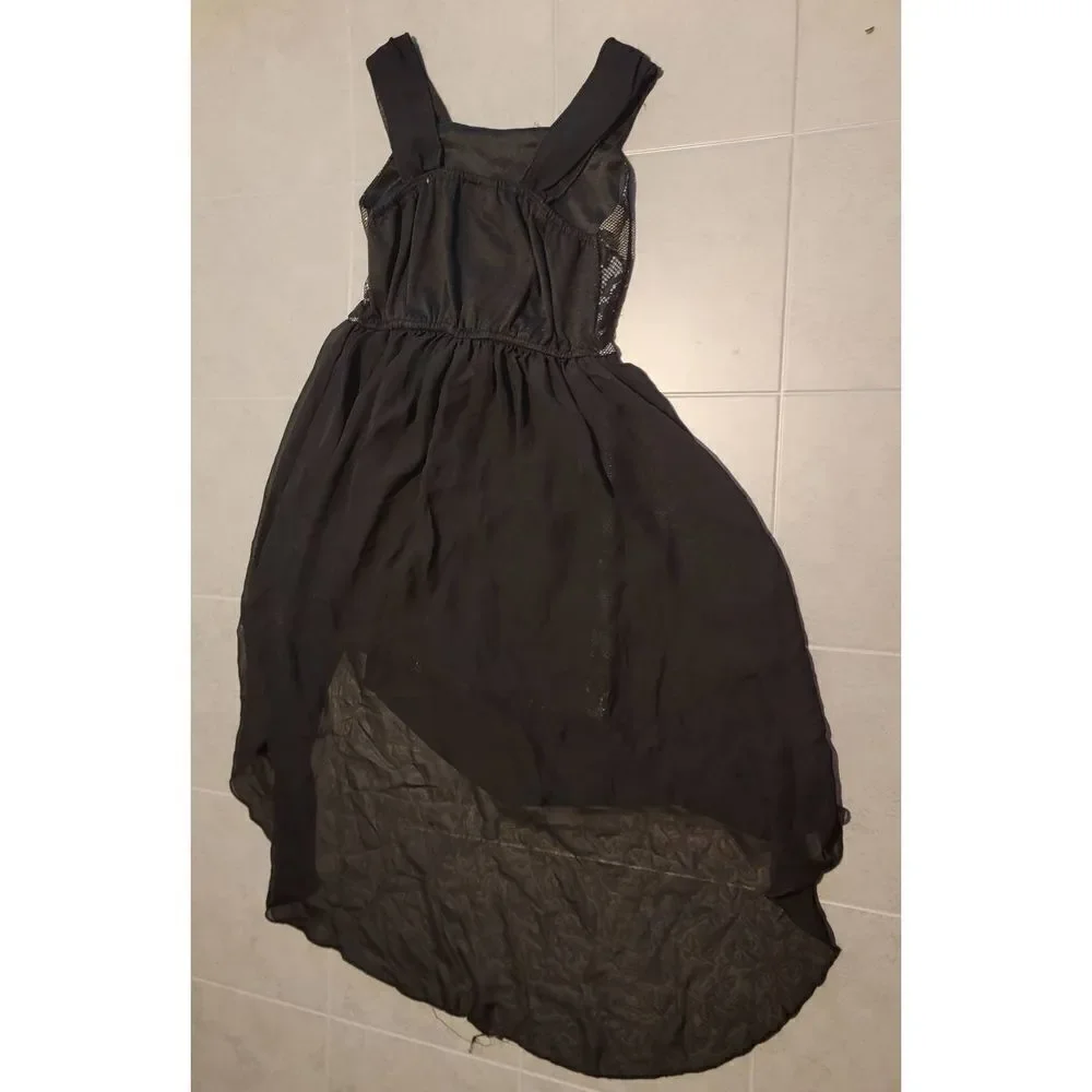 RMLA Girls High Low Flare Black Dress Size 7